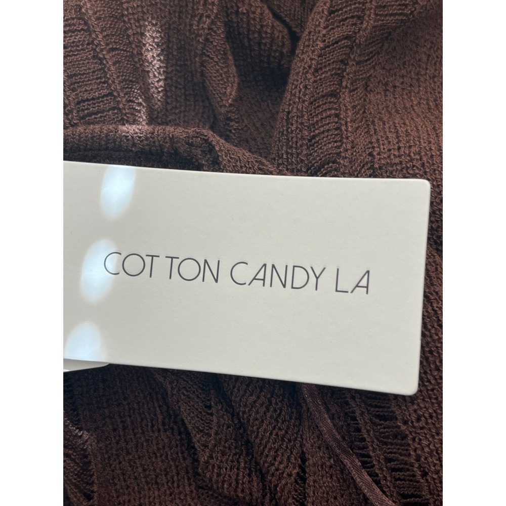 Cotton Candy Brown Sheer Button-Front Long Sleeve Top - Picture 6 of 9